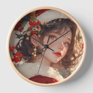 Imaginaire de Noël : Horloge murale romantique à c