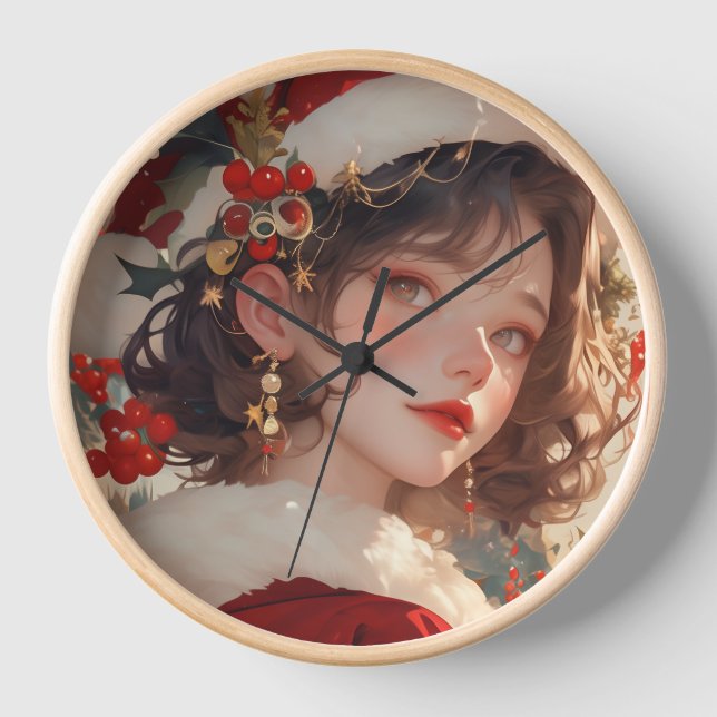 Imaginaire de Noël : Horloge murale romantique à c (Recto)