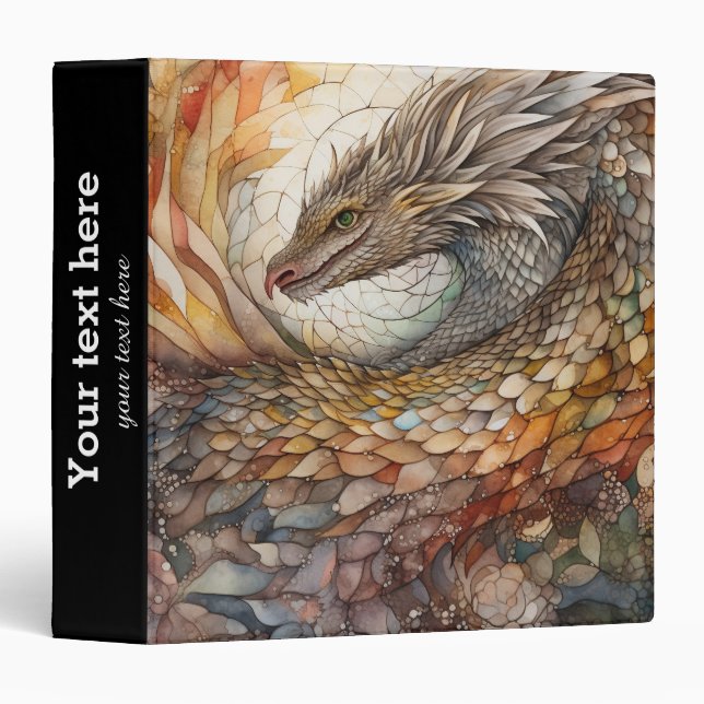 Imaginaire dragon 3 anneau classeur (Devant/Côté)