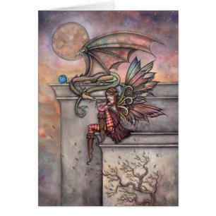 Imaginaire Dragon et Fairy Art Card Molly Harrison