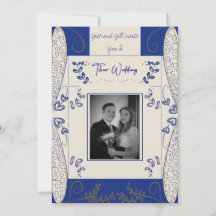 Imaginaire Fairy Faire-part de mariage en bleu et 