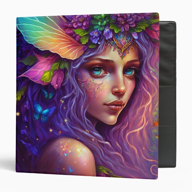Imaginaire Fée coloré Art 3 Anneau Classeur (Devant/Intérieur)