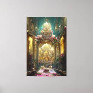 Imaginaire Fleurs Eglise - Toile Enveloppée