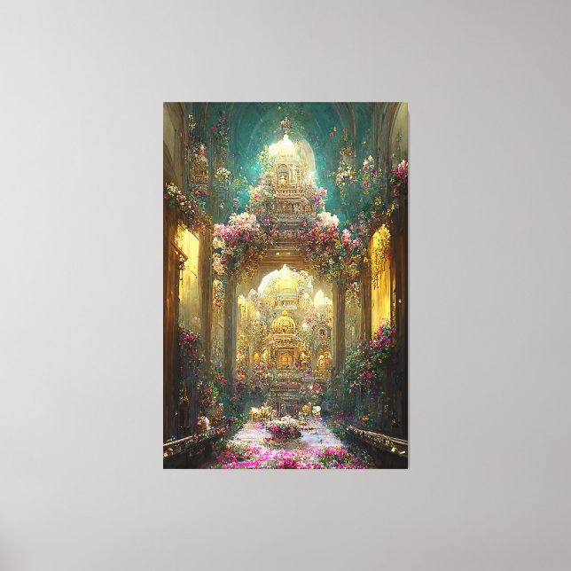 Imaginaire Fleurs Eglise - Toile Enveloppée (Recto)