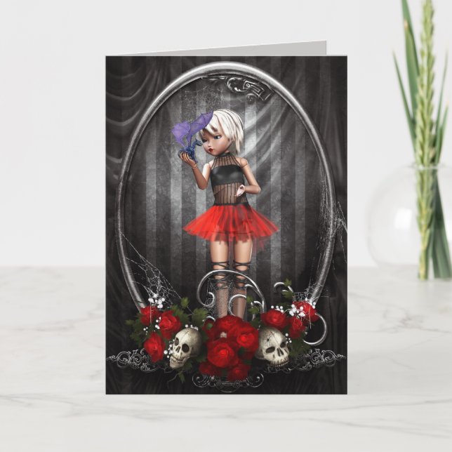imaginaire goth doll fille carte de voeux (Devant)