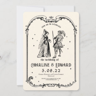 Imaginaire Gravure médiévale Faire-part de mariage