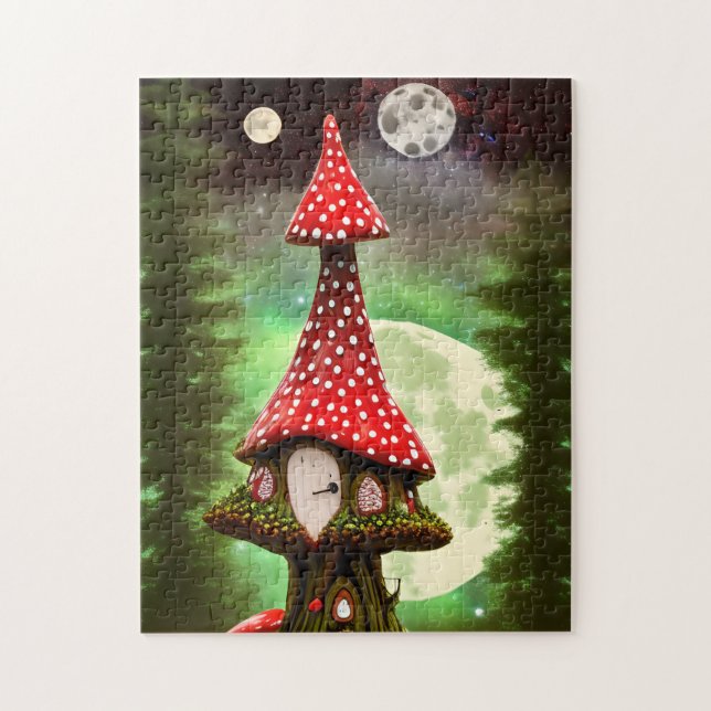 Imaginaire lunaire Maison de champignons - Puzzle  (Vertical)