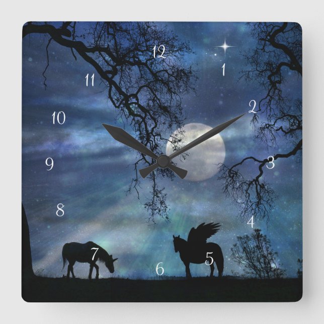 Imaginaire magique Unicorne et horloge Pegasus (Recto)