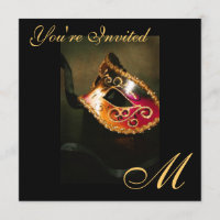 Imaginaire Masquerade Masque Monogramme Invitation