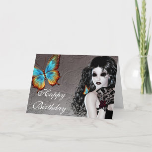 Imaginaire Papillon Goth Femme Carte d'anniversair