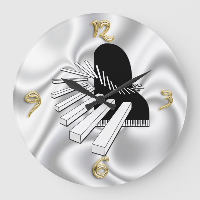 Imaginaire Piano Music Amateurs Horloge murale (Recto)