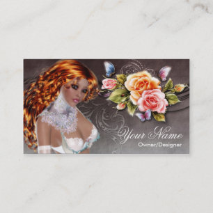 Imaginaire Rose à tête rouge Carte de visite 2