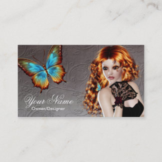 Imaginaire rousse papillon femme Carte de visite