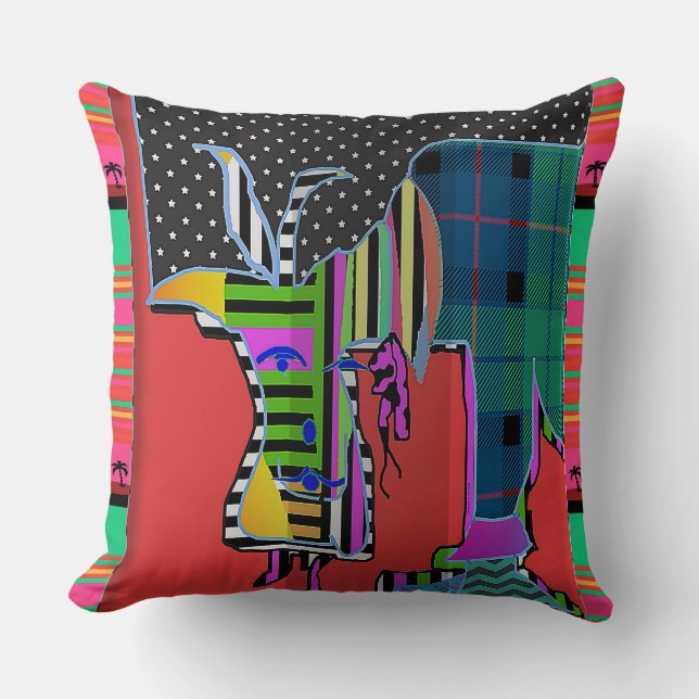 Imaginary Animal Imagery Throw Pillow (Front)