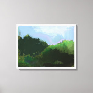 imaginary green mountains canvas print