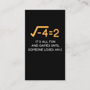 Imaginary number Mathematician  Funny Math Nerd Business Card