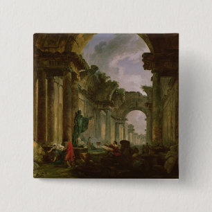 Imaginary View of the Grand Gallery of the 2 Inch Square Button