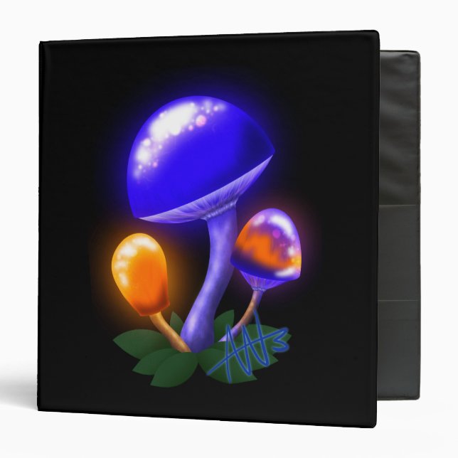 Imaginary White Dapperling Orange & Blue Mushroom Binder (Front/Inside)
