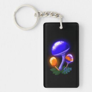 Imaginary White Dapperling Orange & Blue Mushroom Keychain
