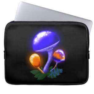 Imaginary White Dapperling Orange & Blue Mushroom Laptop Sleeve