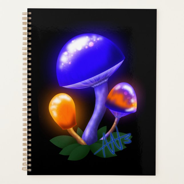 Imaginary White Dapperling Orange & Blue Mushroom Planner (Front)