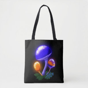 Imaginary White Dapperling Orange & Blue Mushroom Tote Bag