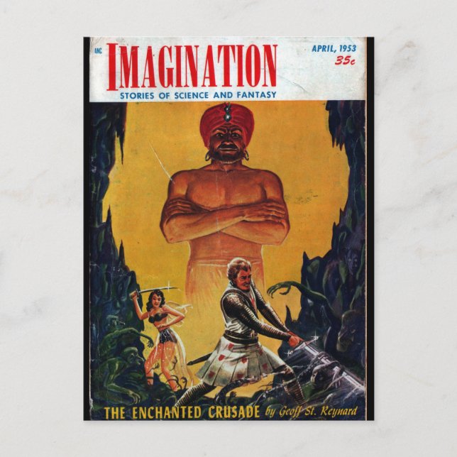 Imagination - 1953-4_Pulp Art Postcard (Front)