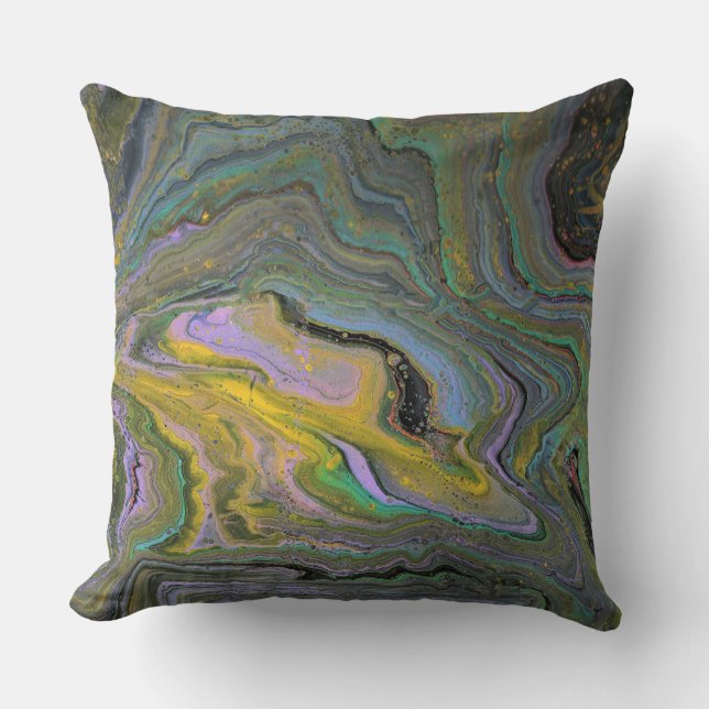 Imagination 1 Abstract Acrylic Geode Accent Pillow (Front)