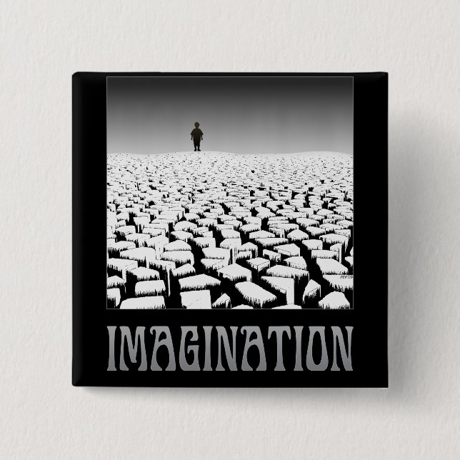 Imagination 2 Inch Square Button (Front)