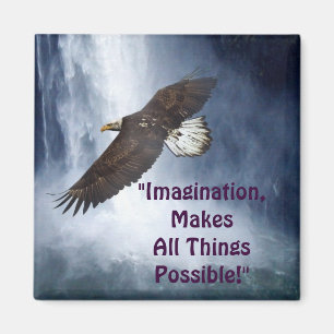 Imagination Aigle et chute d'eau Magnet de motivat