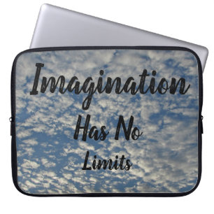 Imagination Has No Limits Blue Sky Puffy Clouds Laptop Sleeve