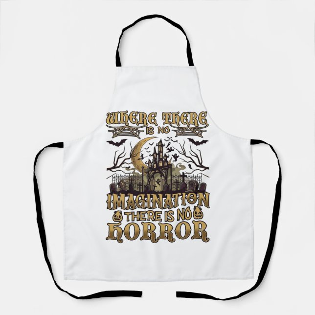 Imagination Horror Halloween Haunted House Graveya Apron (Front)