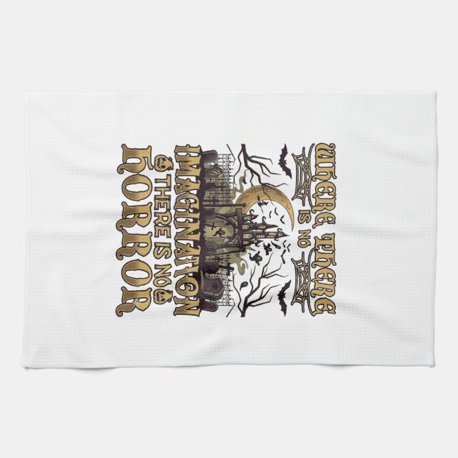 Imagination Horror Halloween Haunted House Graveya Kitchen Towel (Horizontal)