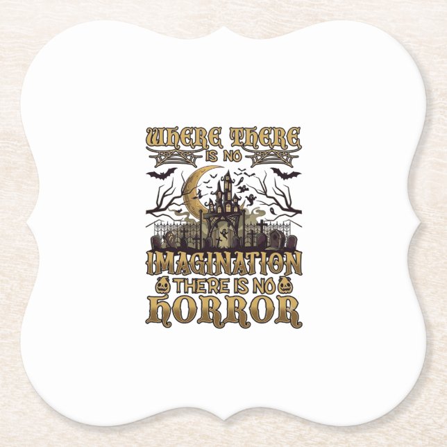 Imagination Horror Halloween Haunted House Graveya Paper Coaster (Front)