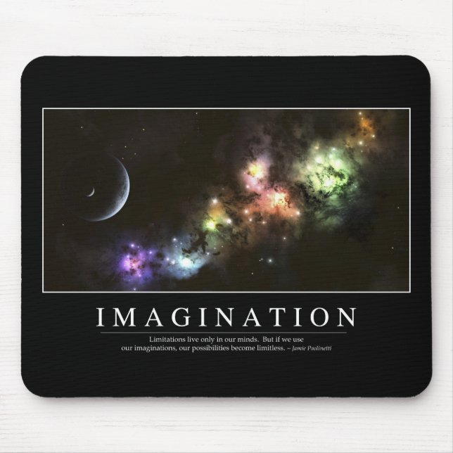 Imagination: Inspirational Quote Mouse Pad (Front)