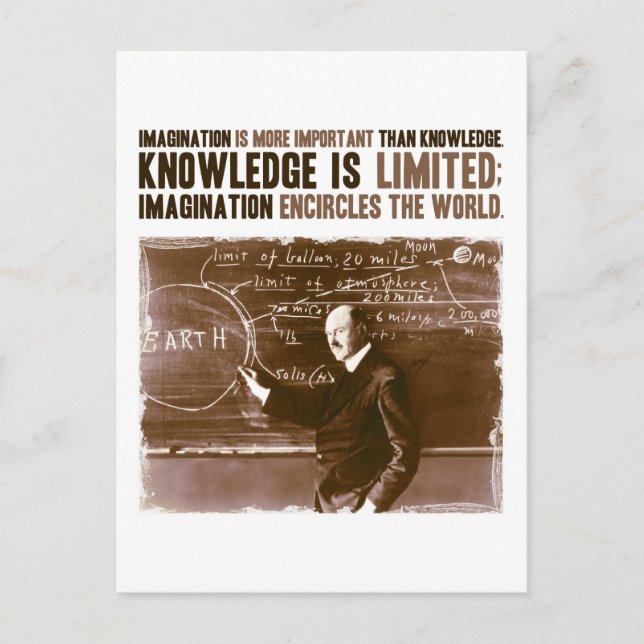 Imagination is more important than knowledge postcard (Front)