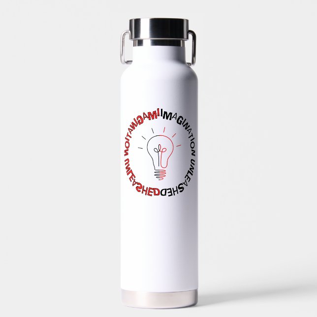 Imagination Unleased,w,Vinyl Wrapped Flask Water Bottle (Front)