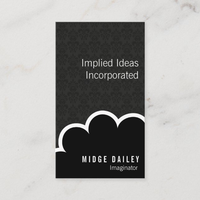 Imaginator Cloud on Dark Damask Business Card (Front)
