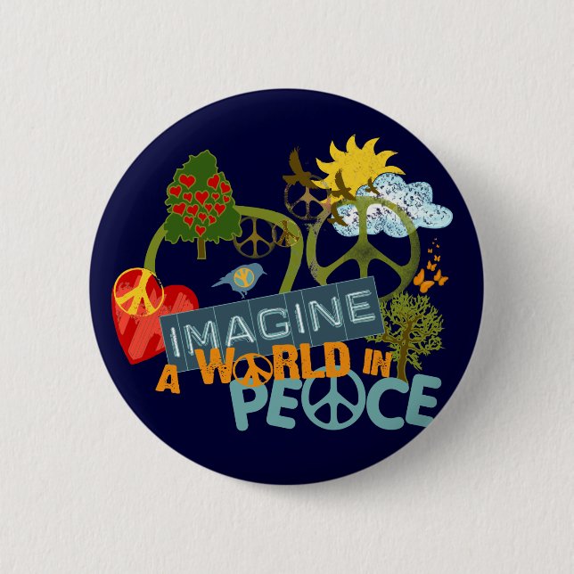 Imagine a World in Peace 2 Inch Round Button (Front)