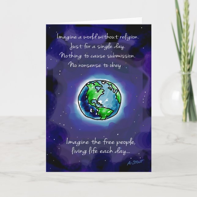 Imagine a World Without Religion Card (Front)