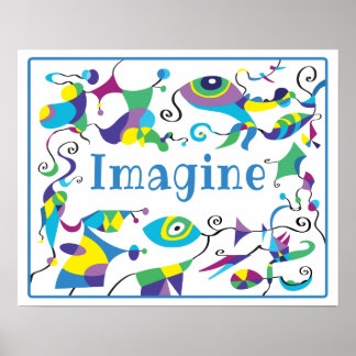 Imagine Abstract Decor Poster for Child's Room