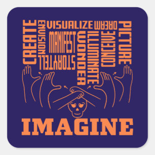 Imagine - ASL Design Square Sticker