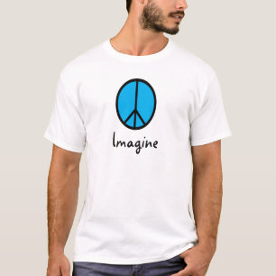 Imagine BLUE peace symbol T-Shirt
