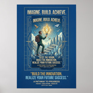 Imagine Build Achieve Motivational Poster