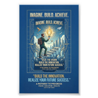 Imagine Build Achieve Motivational Poster