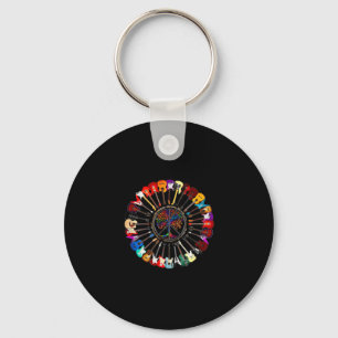 Imagine Hipe People Living Life In Peace And Love  Keychain