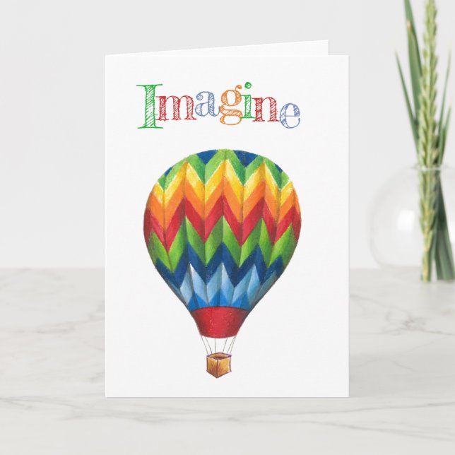 "Imagine" Hot Air Balloon greeting card (Front)