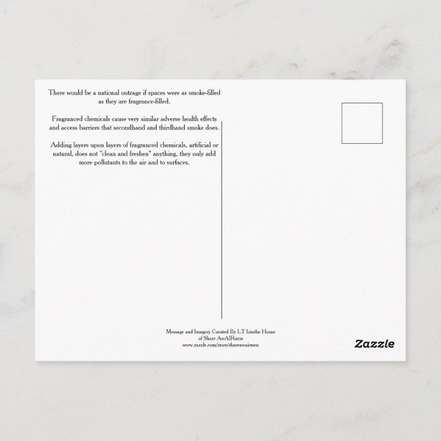 Imagine If Scented Products Were Lit Cigarettes Postcard (Back)
