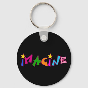 Imagine in Colourful Lettering Keychain