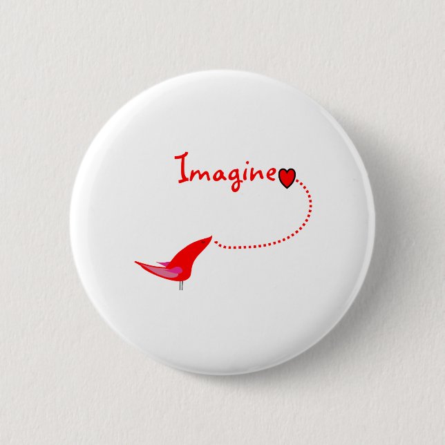 "Imagine"---John Gifts 2 Inch Round Button (Front)